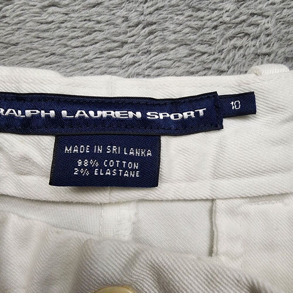 Ralph Lauren Sport Womens 10 White Chino Pants Straight Leg Flat Front Casual - Picture 3 of 9